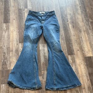 Women's Flared Blue Jeans